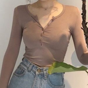 tan button up top